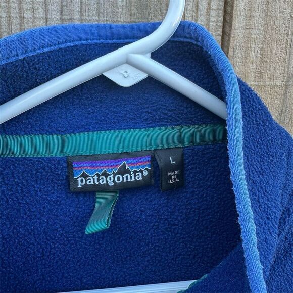 Patagonia Men's Vintage 90s Blue Fleece Half Zip Jacket Size L - Picture 5 of 11